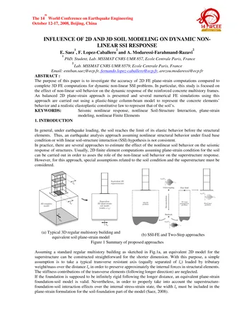 Más sobre Influencia del Modelado 2D y 3D del Suelo en el Comportamiento Dinámico No Lineal